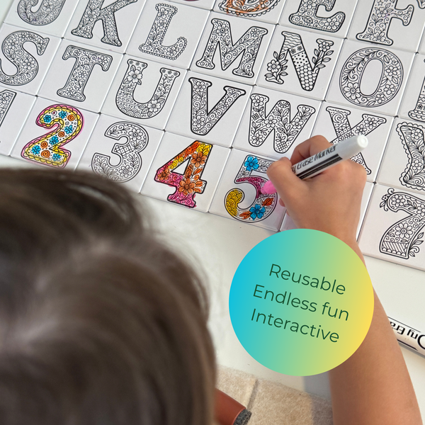 Alphabet Number Magnets Set | Reusable Learning Toy for Kids (36 Pcs) | Whiteboard Magnets