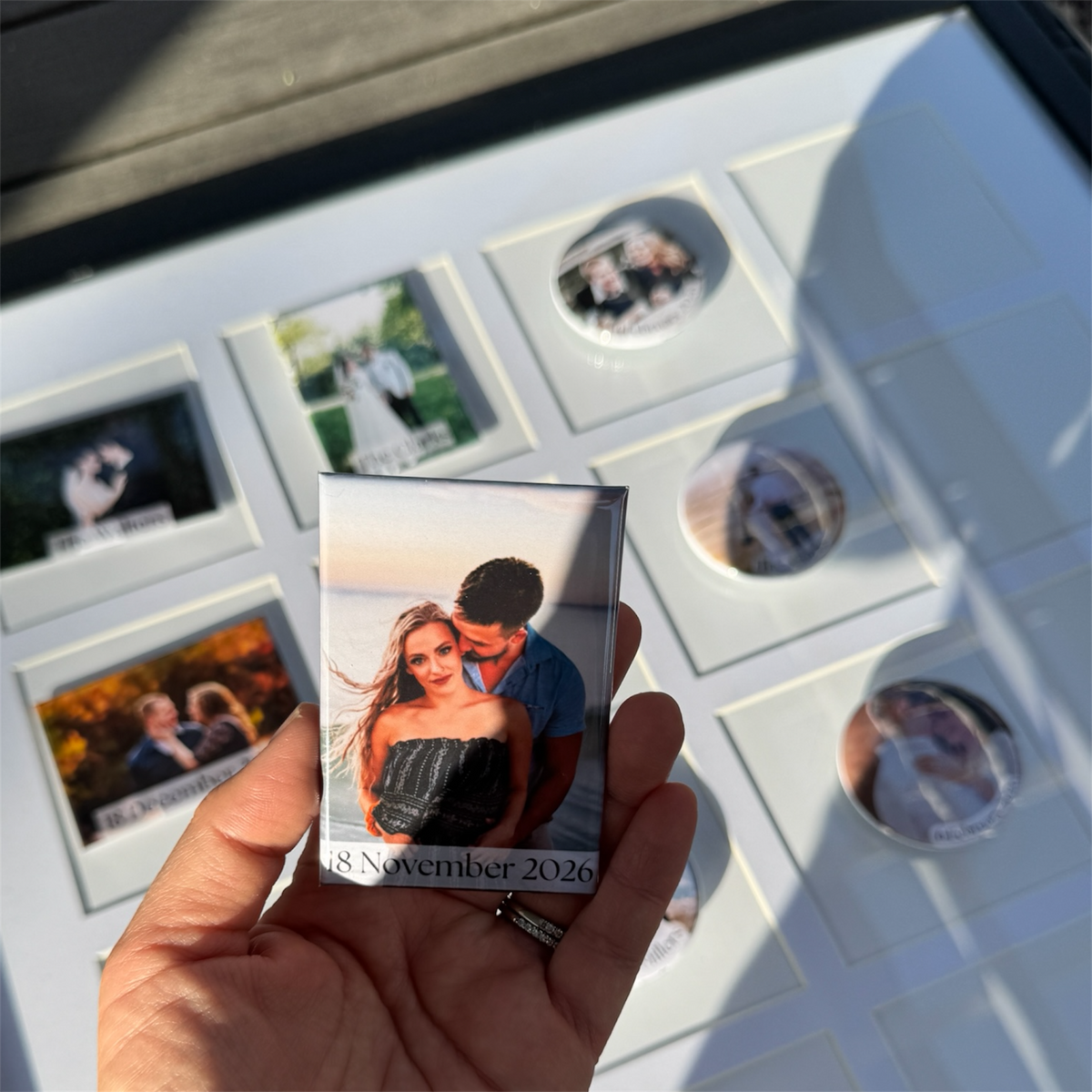 Save The Date 2.25 Round Bottle Opener and 2x3 Rectangle Magnet