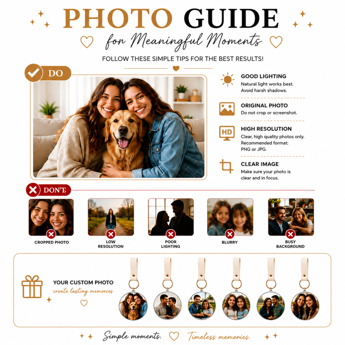 Custom Photo Keychain | Personalized Picture Keychain Gift