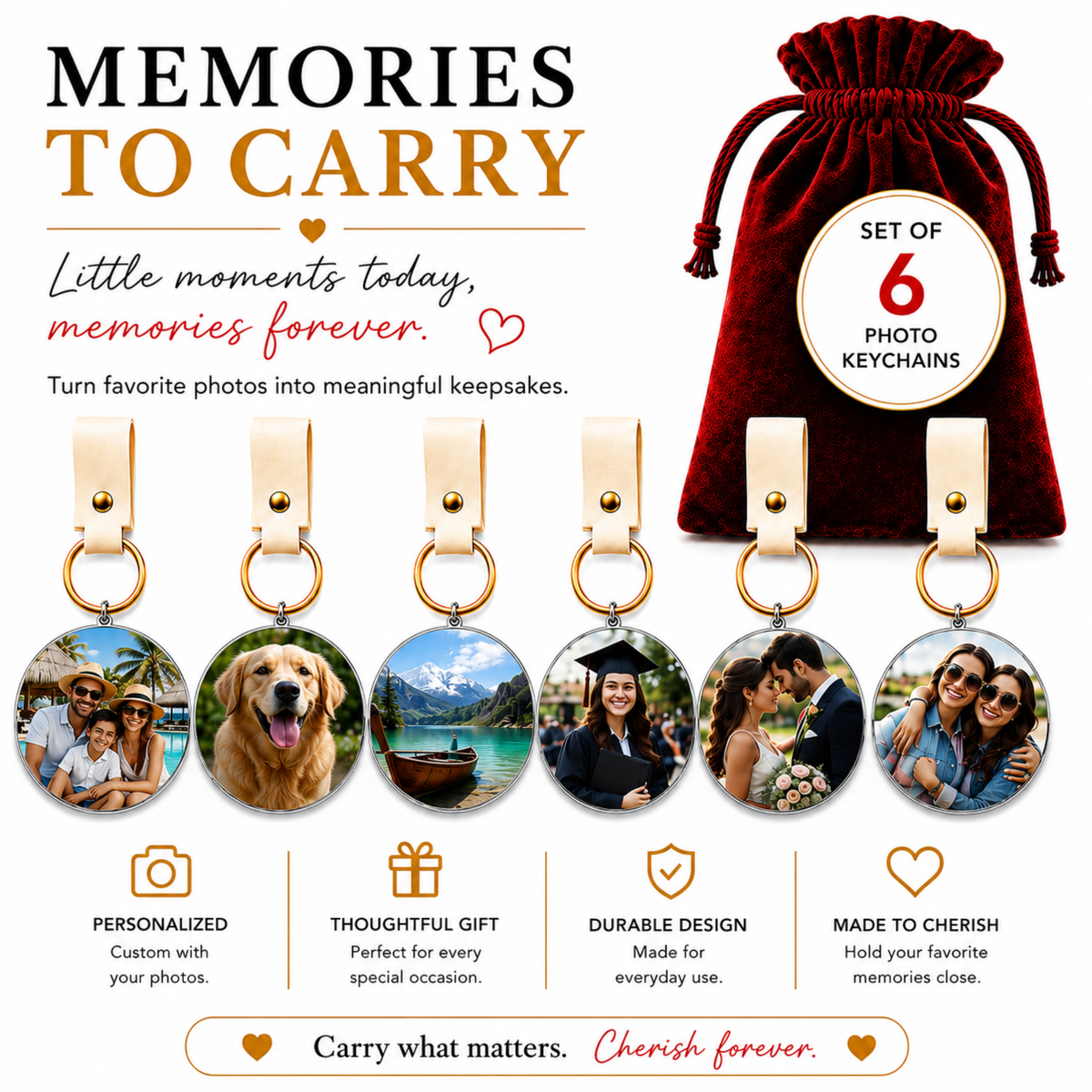 Custom Photo Keychain | Personalized Picture Keychain Gift
