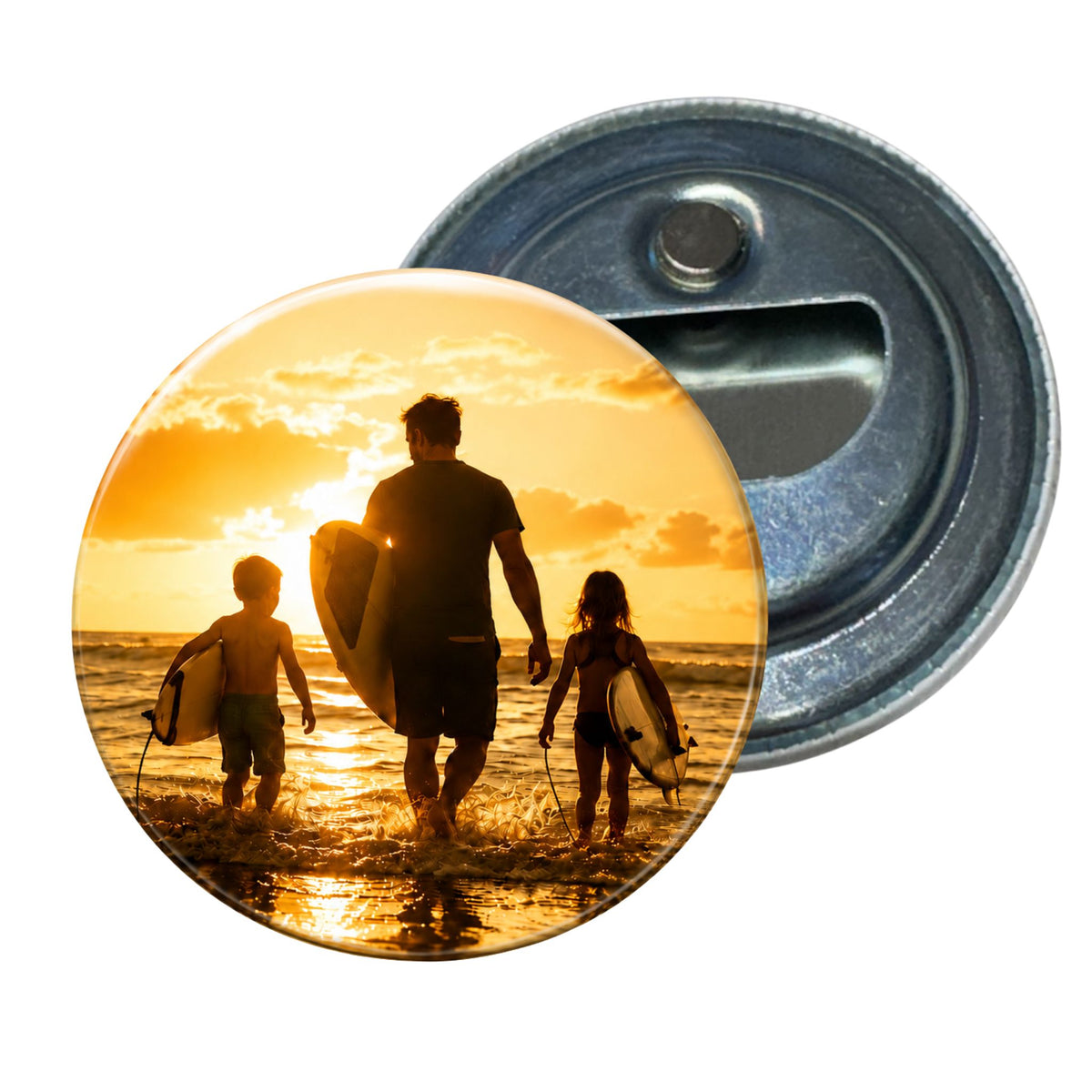 Personalized Photo Bottle Opener Magnet | Keepsake Gift for Dad