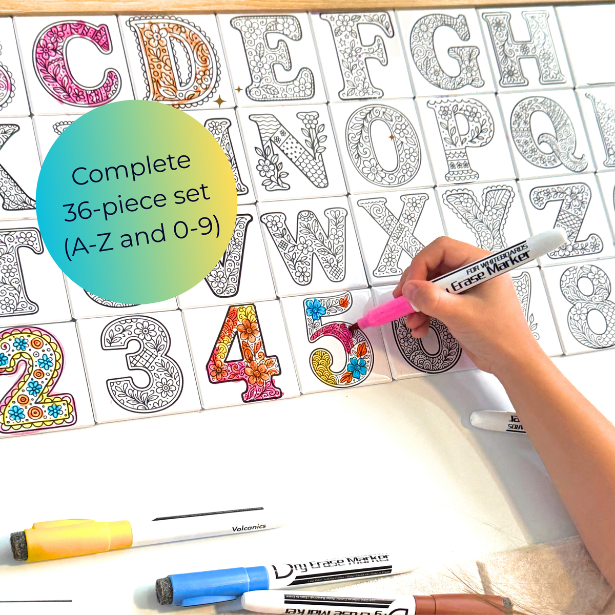 Alphabet Number Magnets Set | (36 Pcs) | Whiteboard Magnets
