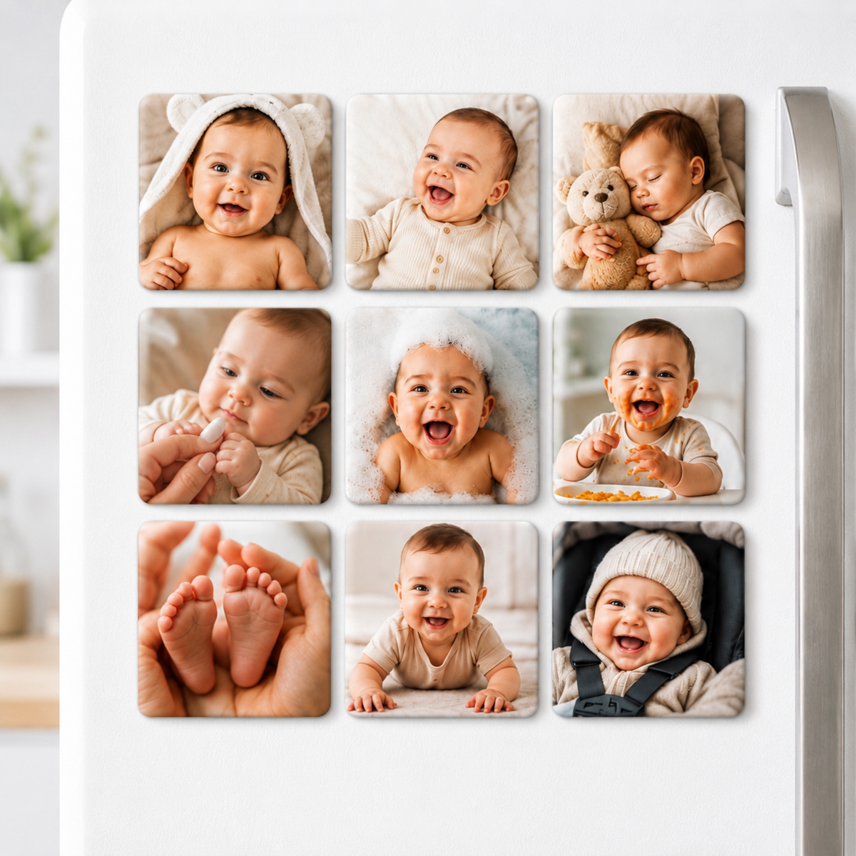 Baby Milestone Photo Magnets | Personalized Baby Memory Gift