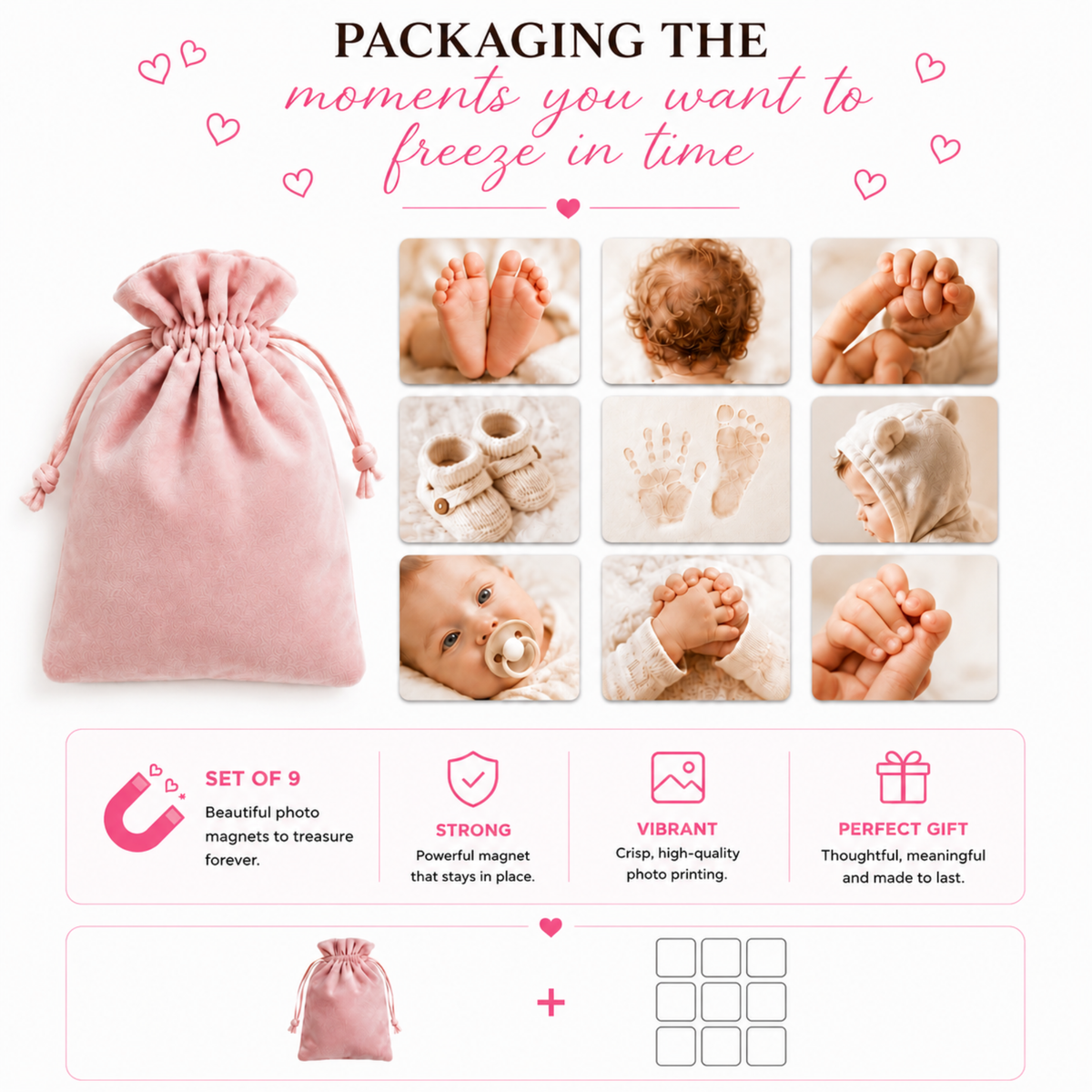 Baby Milestone Photo Magnets | Personalized Baby Memory Gift