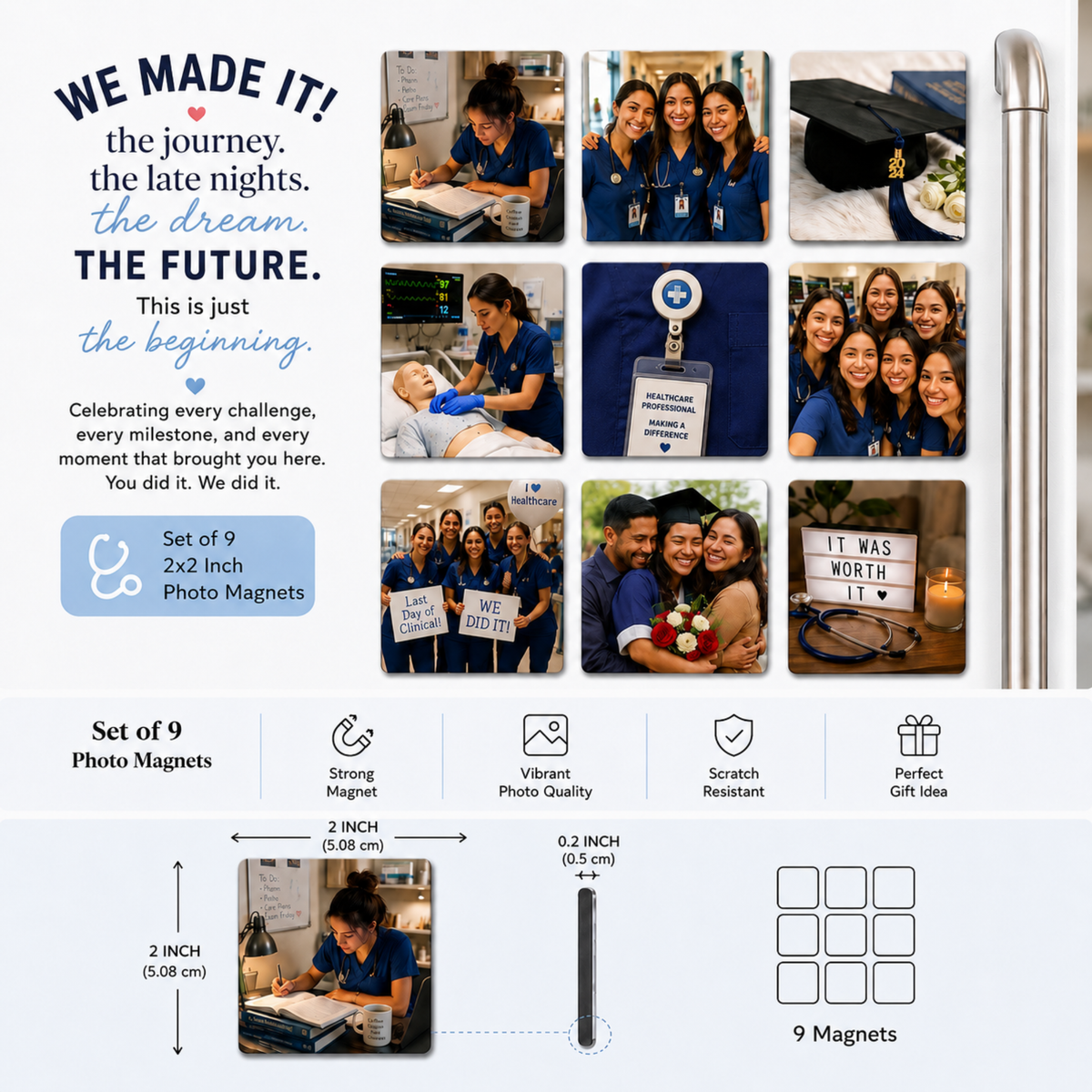 Nurse & Healthcare Photo Magnets | Personalized Memory Keepsake