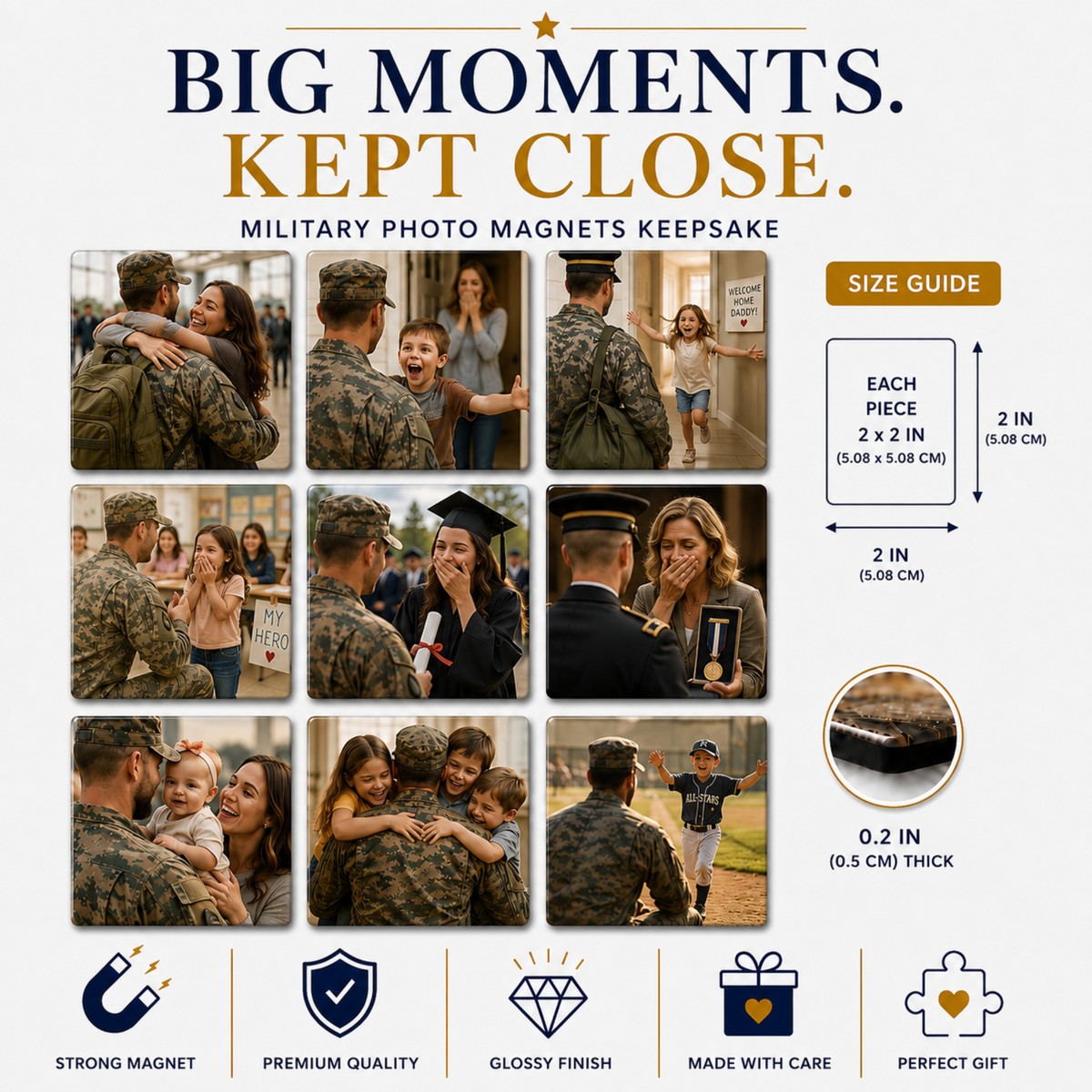 Personalized Military Photo Magnets, Homecomings and Service Memories