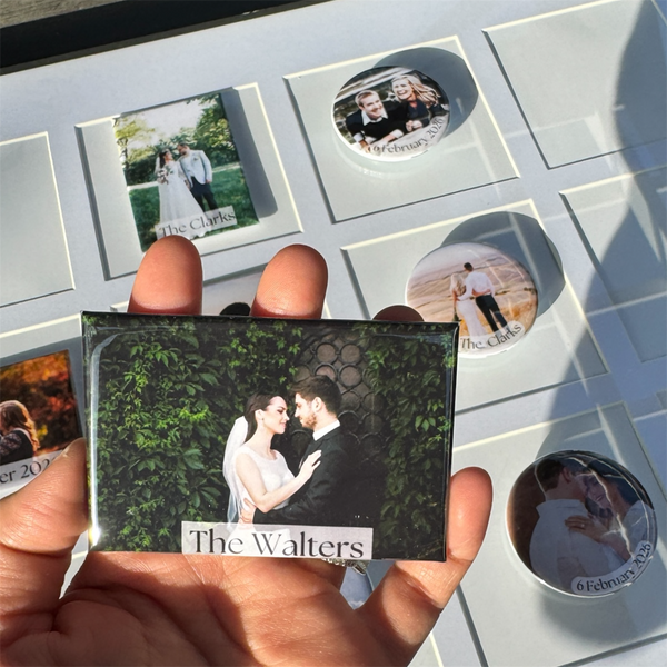 Wedding Favor 2.25 Round Bottle Opener and 2x3 Rectangle Magnet