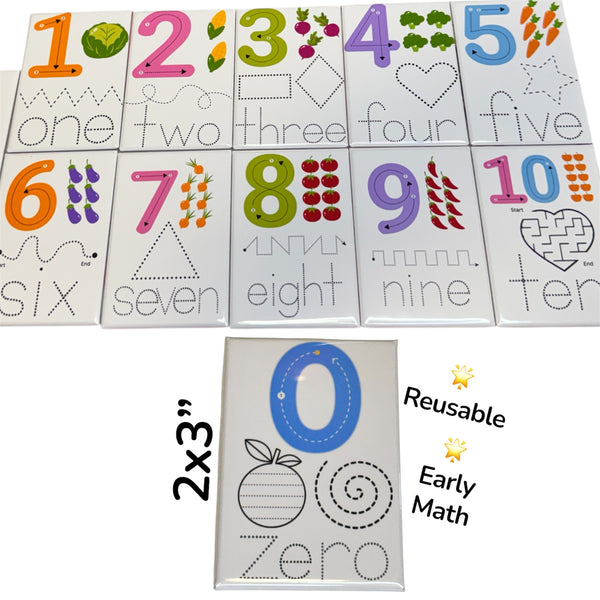 2x3” Number Tracing Magnet Set | Reusable Learning Set for Kids