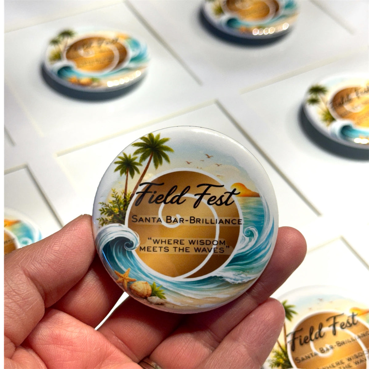 Custom Photo Bottle Opener Magnet - 6 pcs. Personalized Round Refrigerator Magnet -