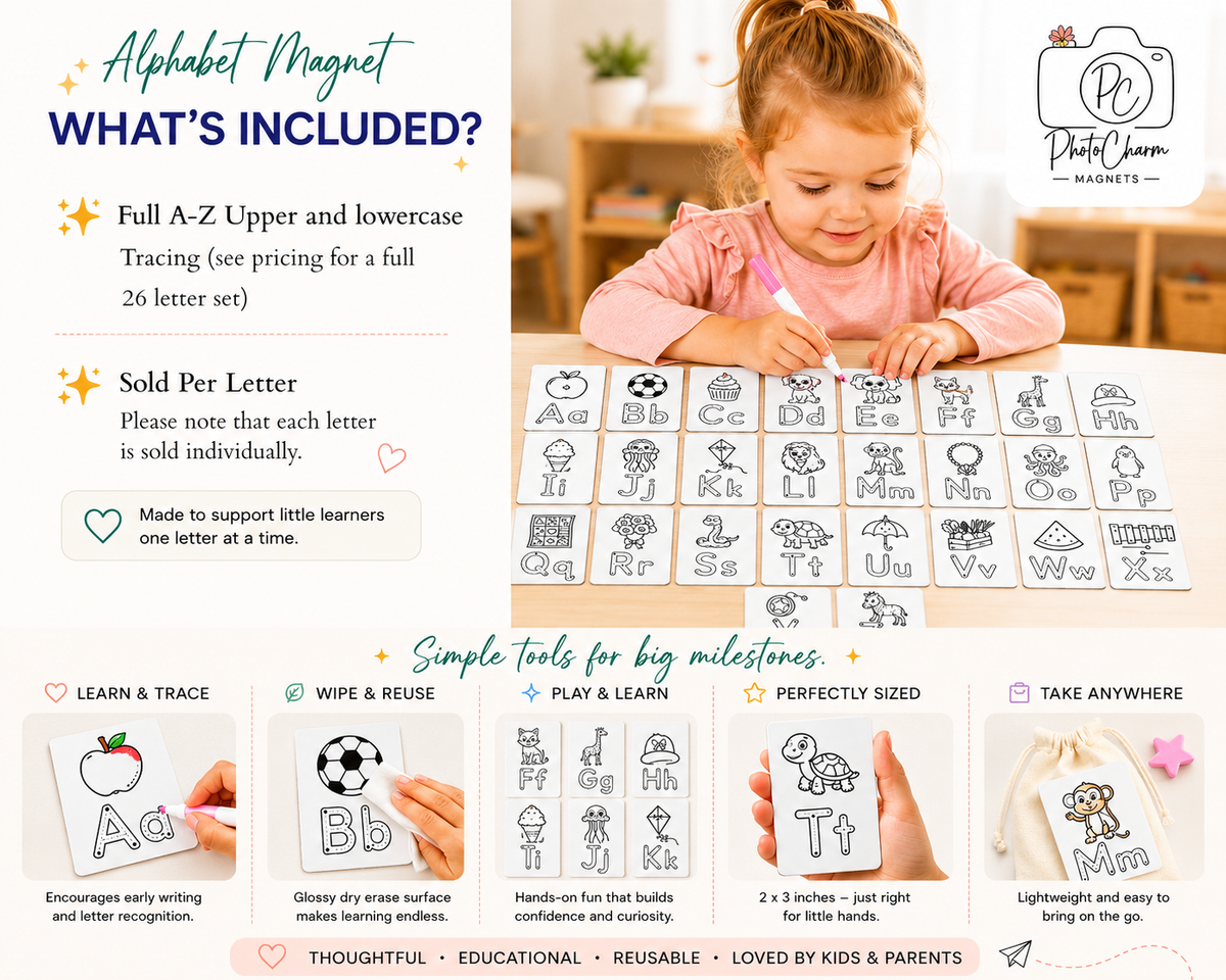 Alphabet Tracing Magnets | Reusable Learning & Letter Practice Set