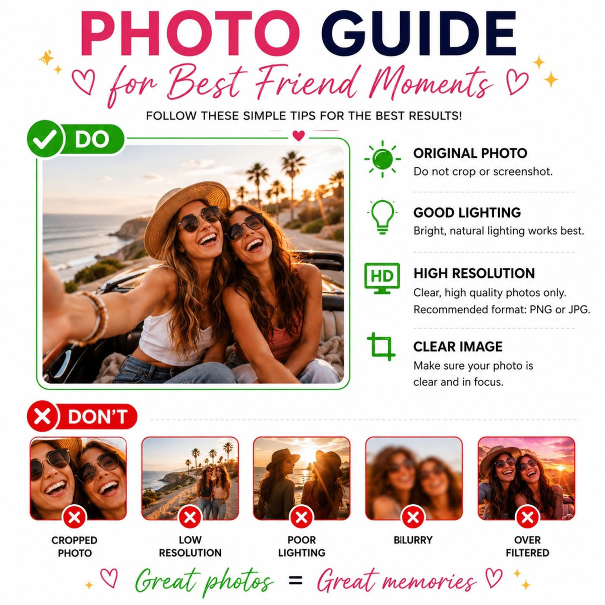 Personalized Photo Keychain, Best Friends & Girls Trip Keepsake