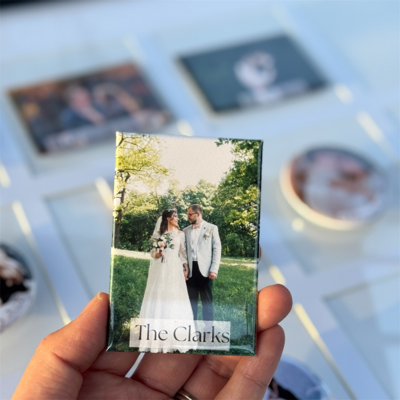 Wedding Favor 2.25 Round Bottle Opener and 2x3 Rectangle Magnet