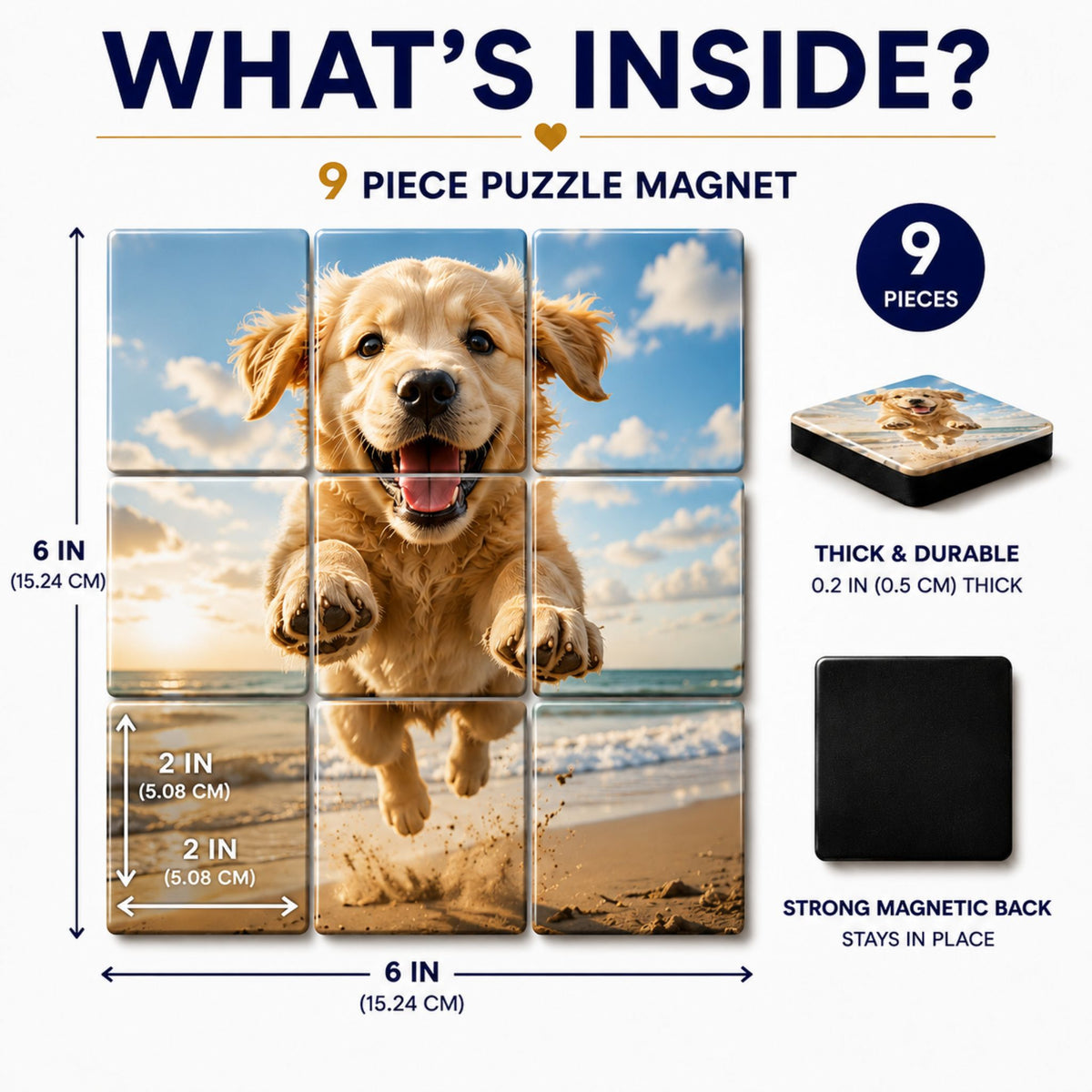 Personalized Photo Puzzle Magnet |9 piece Memory Keepsake