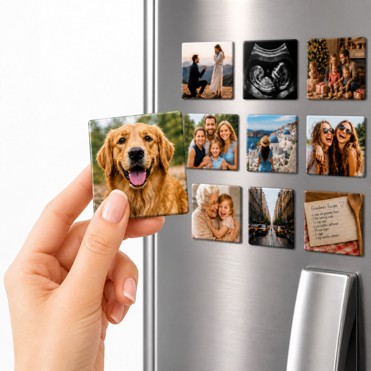 Custom Photo Magnets 2x2 Inch | Personalized Fridge Whiteboard Decor