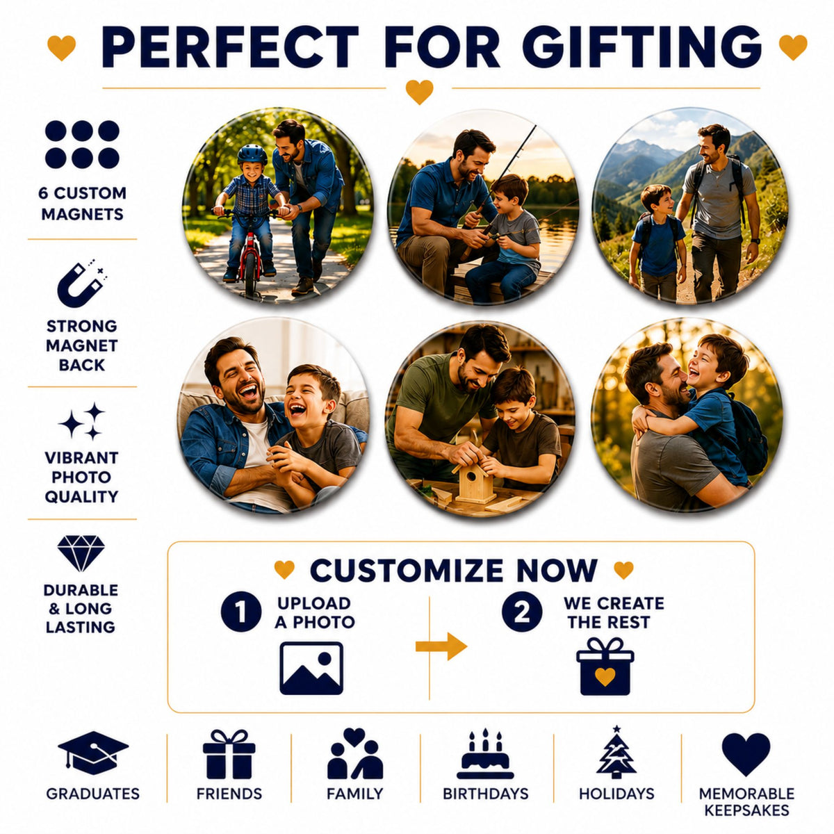 Personalized Photo Bottle Opener Magnet | Keepsake Gift for Dad