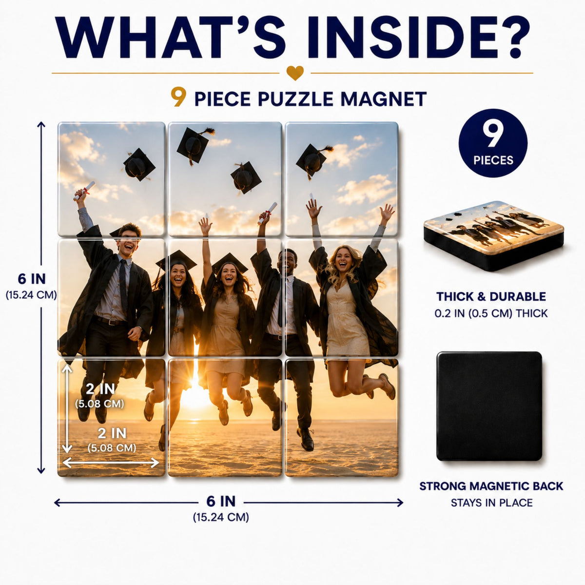 Graduation Memory Puzzle Magnet | Personalized Keepsake Gift