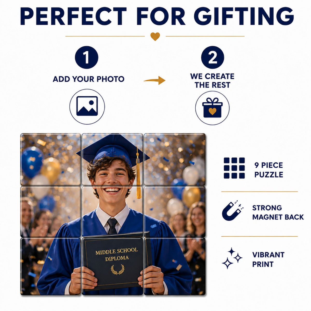 Graduation Memory Puzzle Magnet | Personalized Keepsake Gift